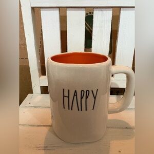 White and Orange Happy Halloween Mug